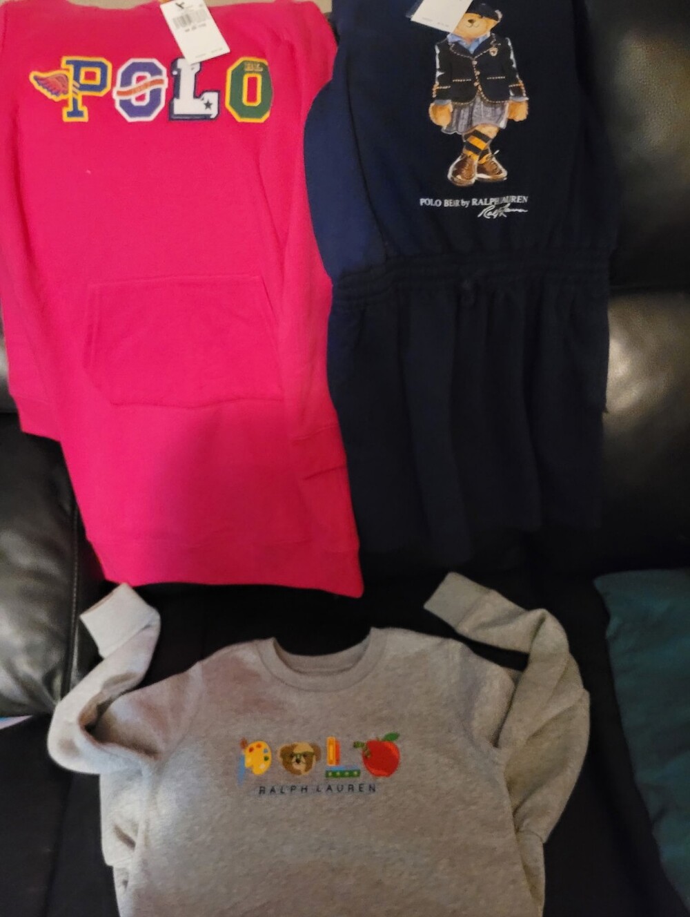 Ralph Lauren Bundle Girls Sweatshirt Dresses - All New 2 With Tags
